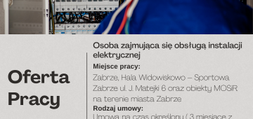 Oferta pracy: Osoba zajmująca się obsługą instalacji elektrycznej